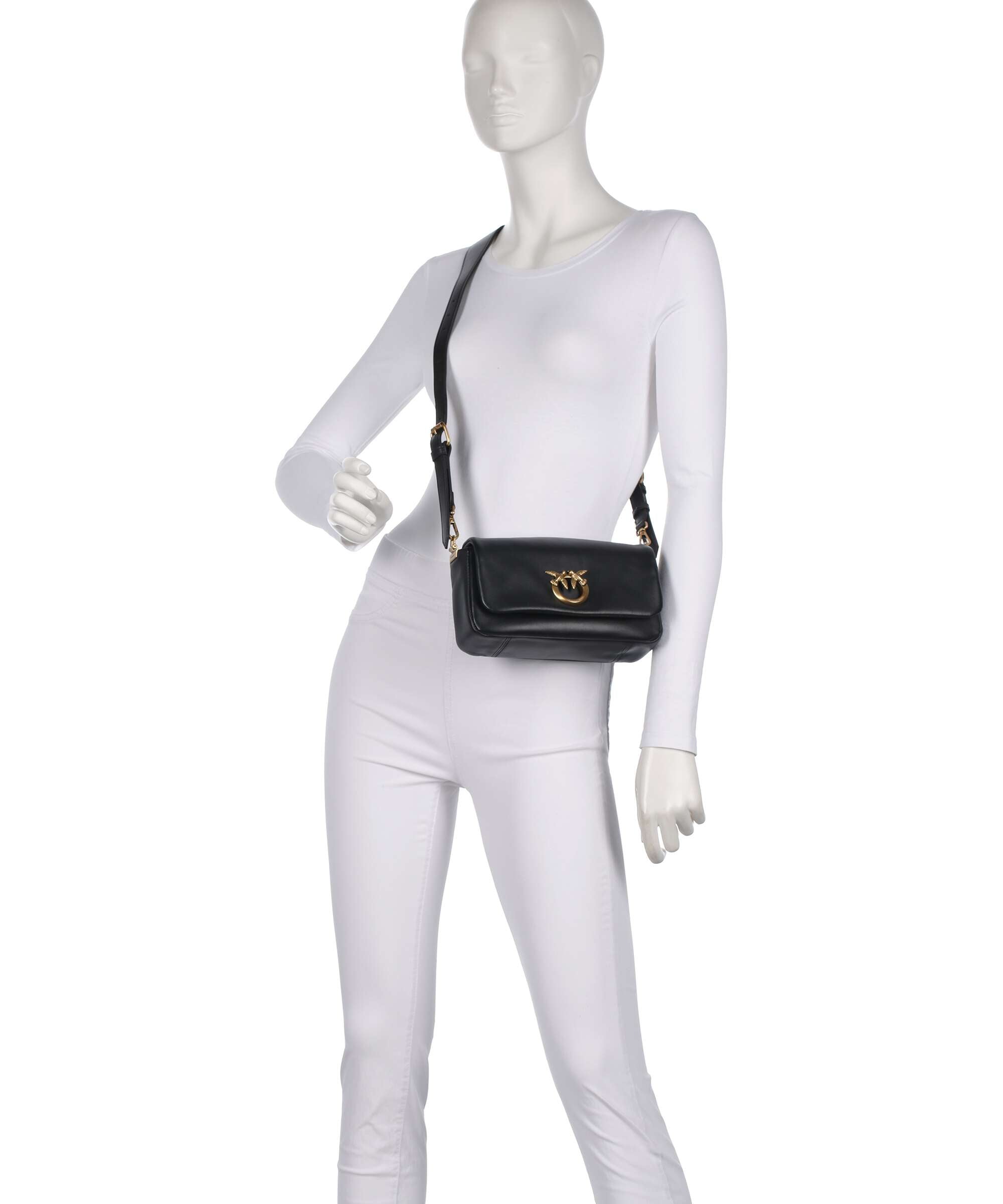 Pinko Click Soft Horizontal Mini Crossbody bag nero/antique gold