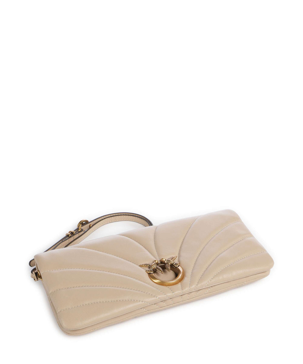 Pinko Click Horizontal Classic Crossbody bag beige/grigio fumo/antique gold
