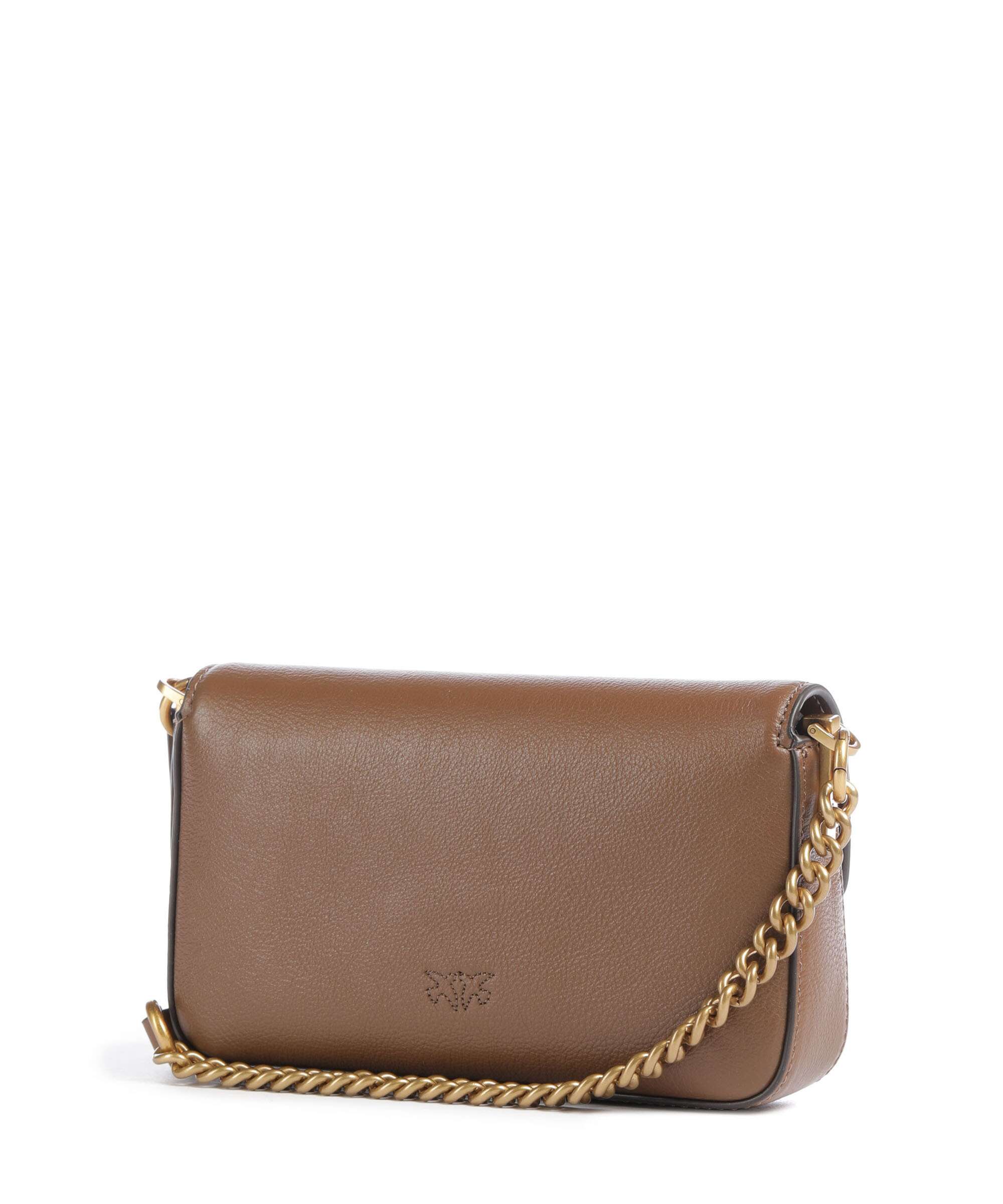 Pinko Love One Baby Slouchy Crossbody bag marrone cognac/antique gold