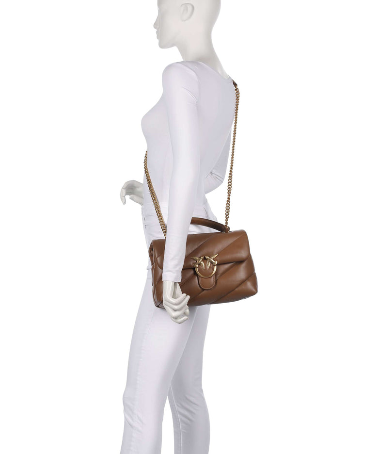 Pinko Love Puff Classic Shoulder bag marrone cognac/antique gold