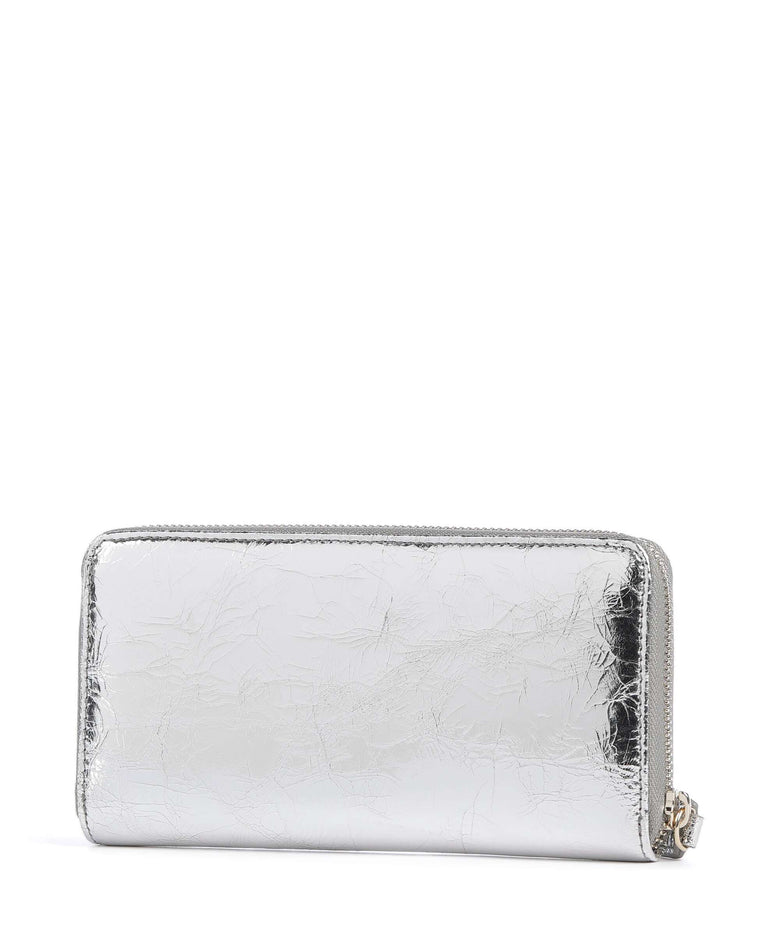 Vivienne Westwood Metallic Crinkle Classic Wallet silver