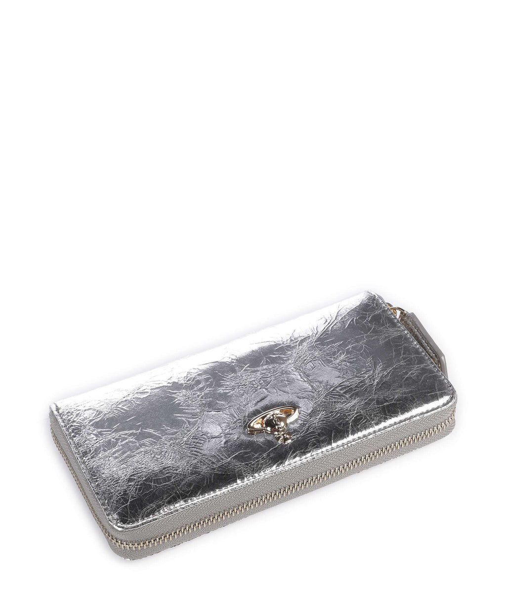 Vivienne Westwood Metallic Crinkle Classic Wallet silver