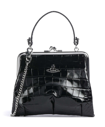 Vivienne Westwood Granny Frame Embossed Croc Crossbody bag black