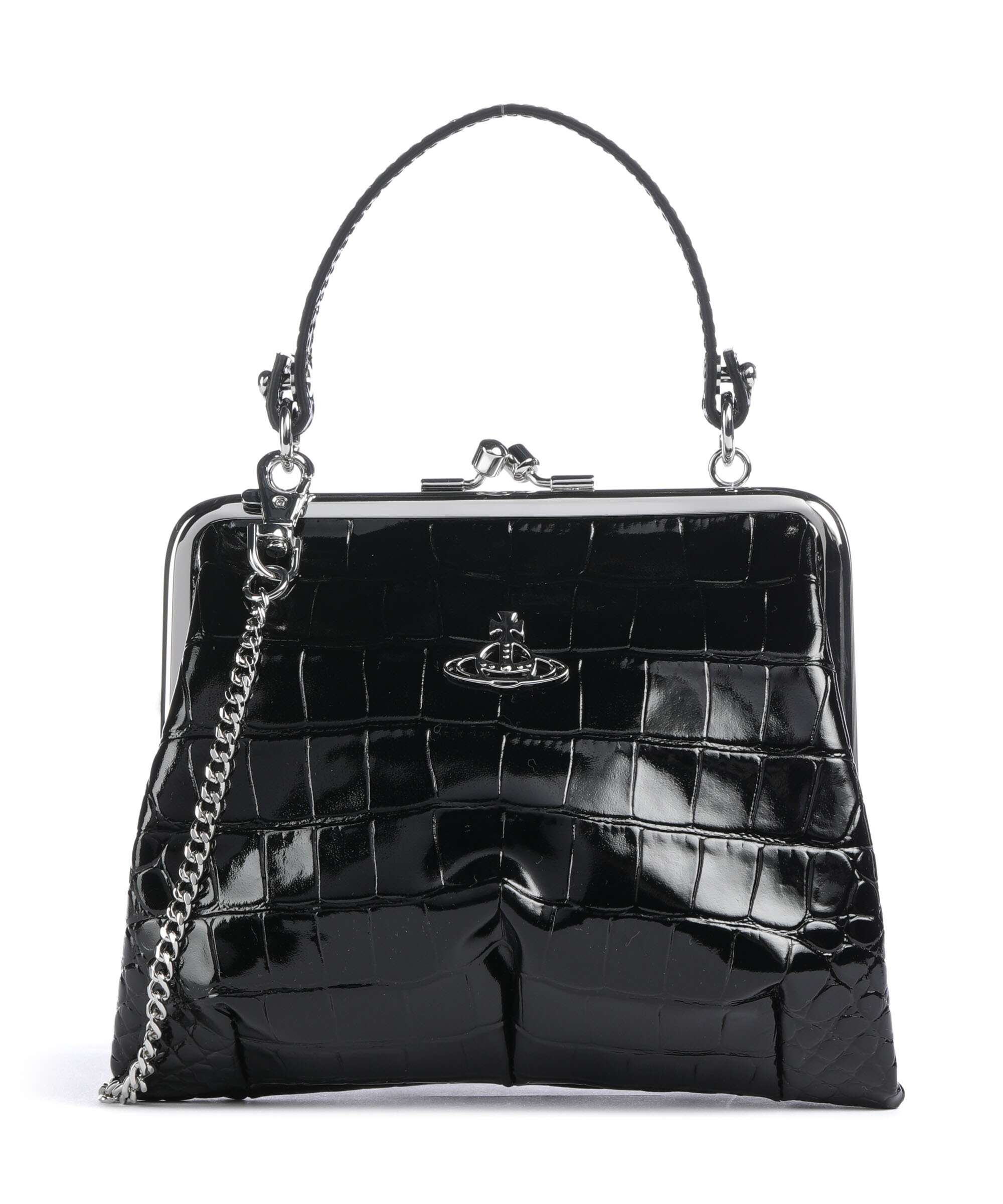 Vivienne Westwood Granny Frame Embossed Croc Crossbody bag black
