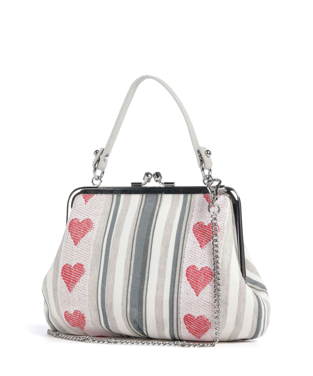Vivienne Westwood Granny Frame Linen Hearts Stripes Crossbody bag multicolour 