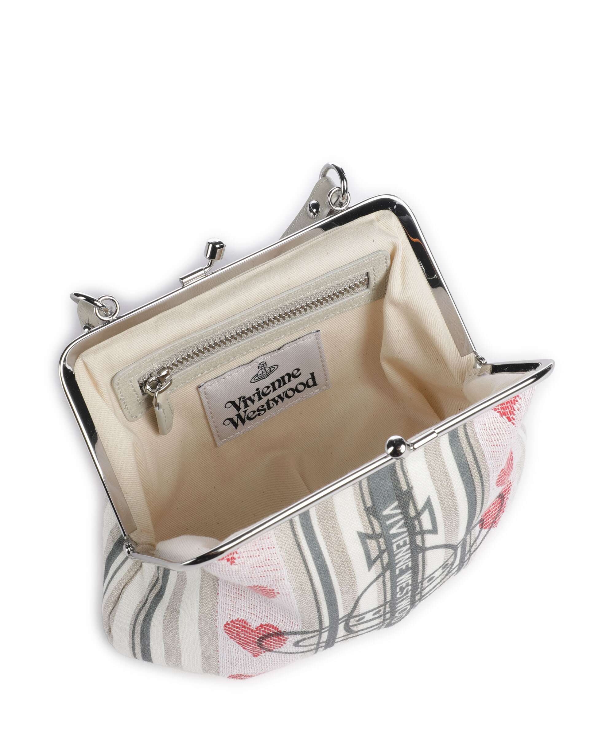 Vivienne Westwood Granny Frame Linen Hearts Stripes Crossbody bag multicolour 