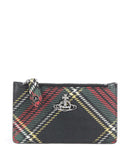 Vivienne Westwood Saffiano Printed Slim Porta carte di credito chelsea tartan