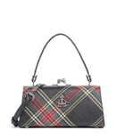 Vivienne Westwood Doll Frame Saffiano Printed XL Borsa a mano chelsea tartan