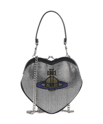 Vivienne Westwood Belle Heart Frame Diamante Borsa a tracolla silver