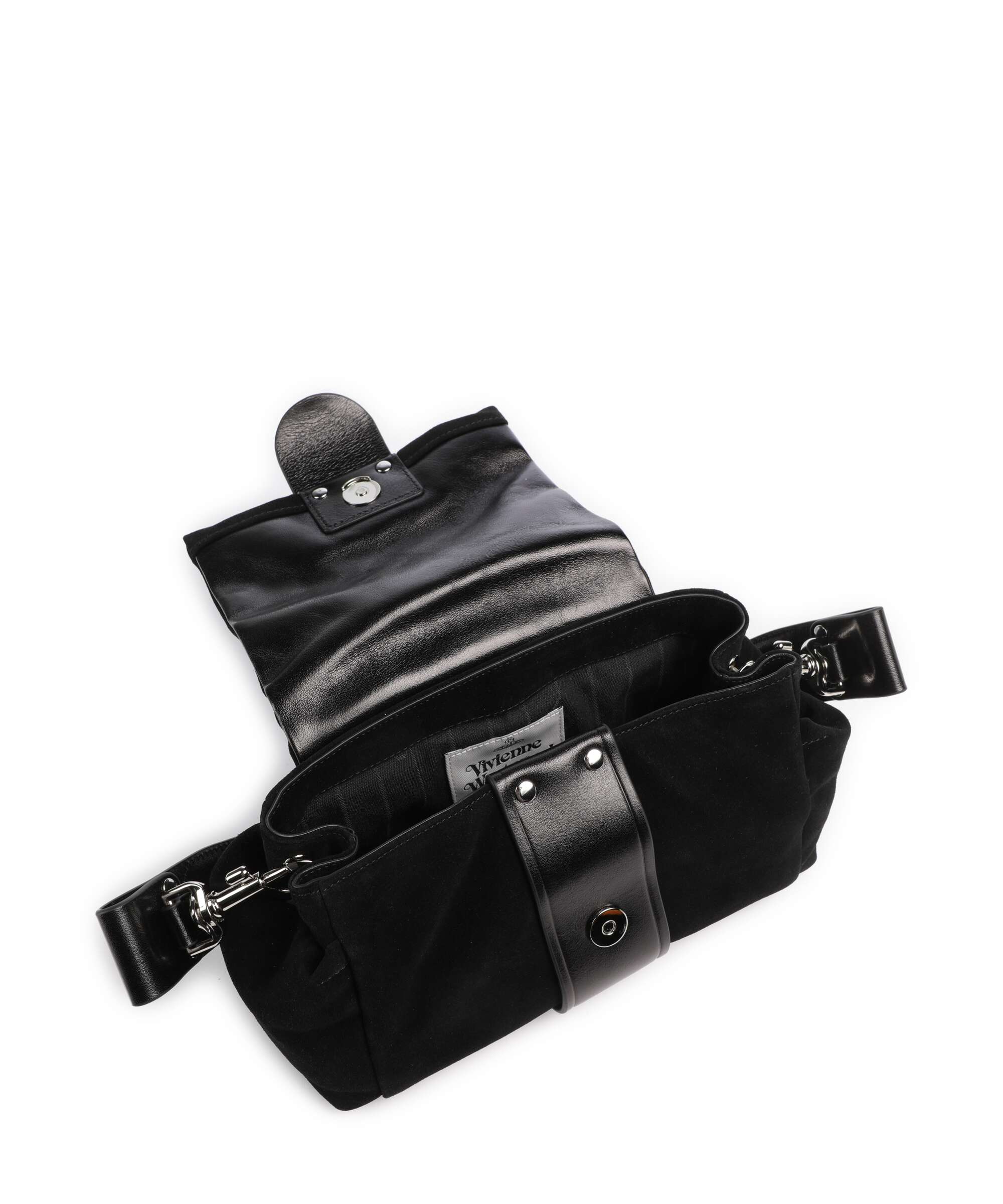 Vivienne Westwood Hazel Suede Treasure Shoulder bag black