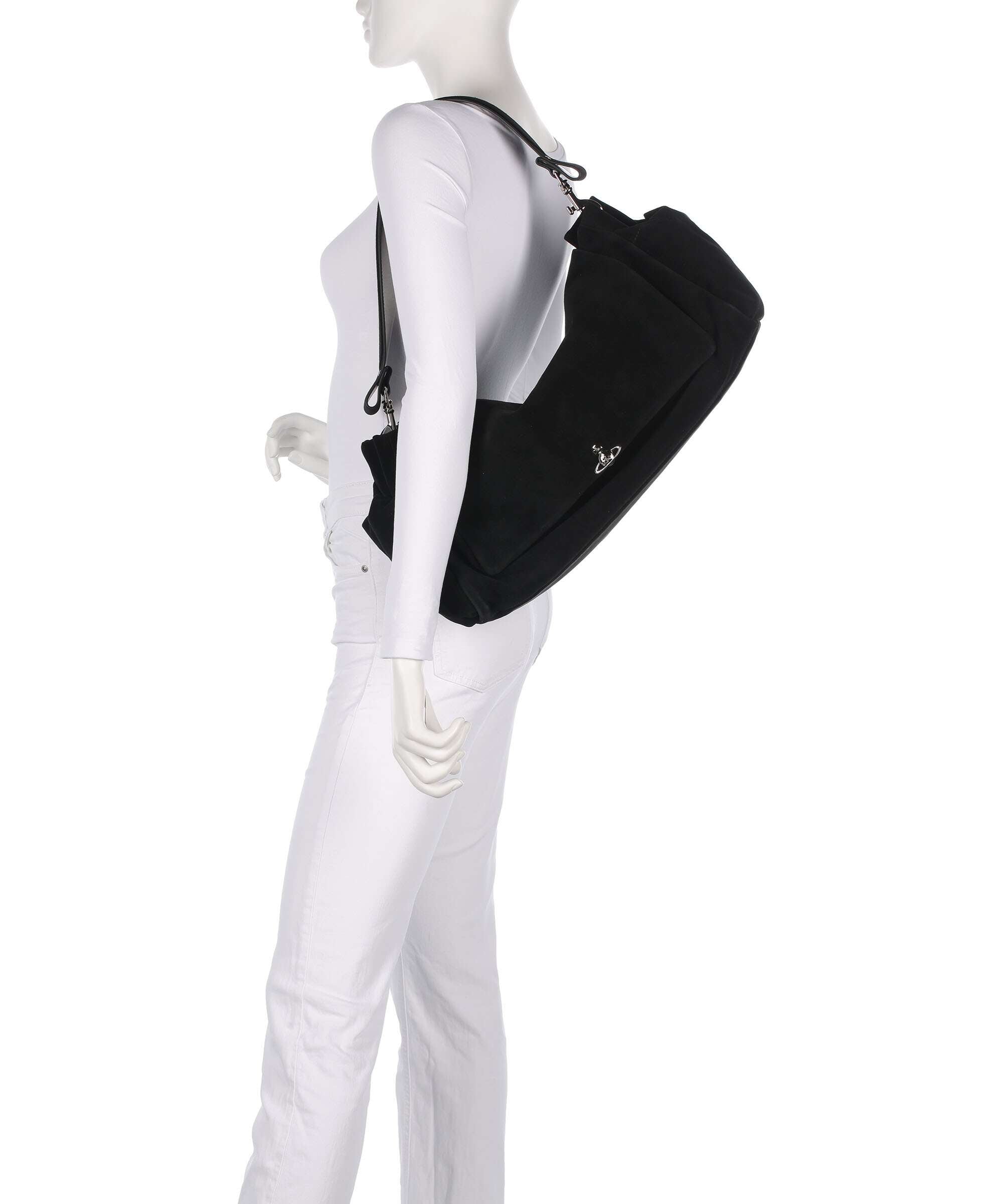 Vivienne Westwood Hazel Suede XL Hobo bag black