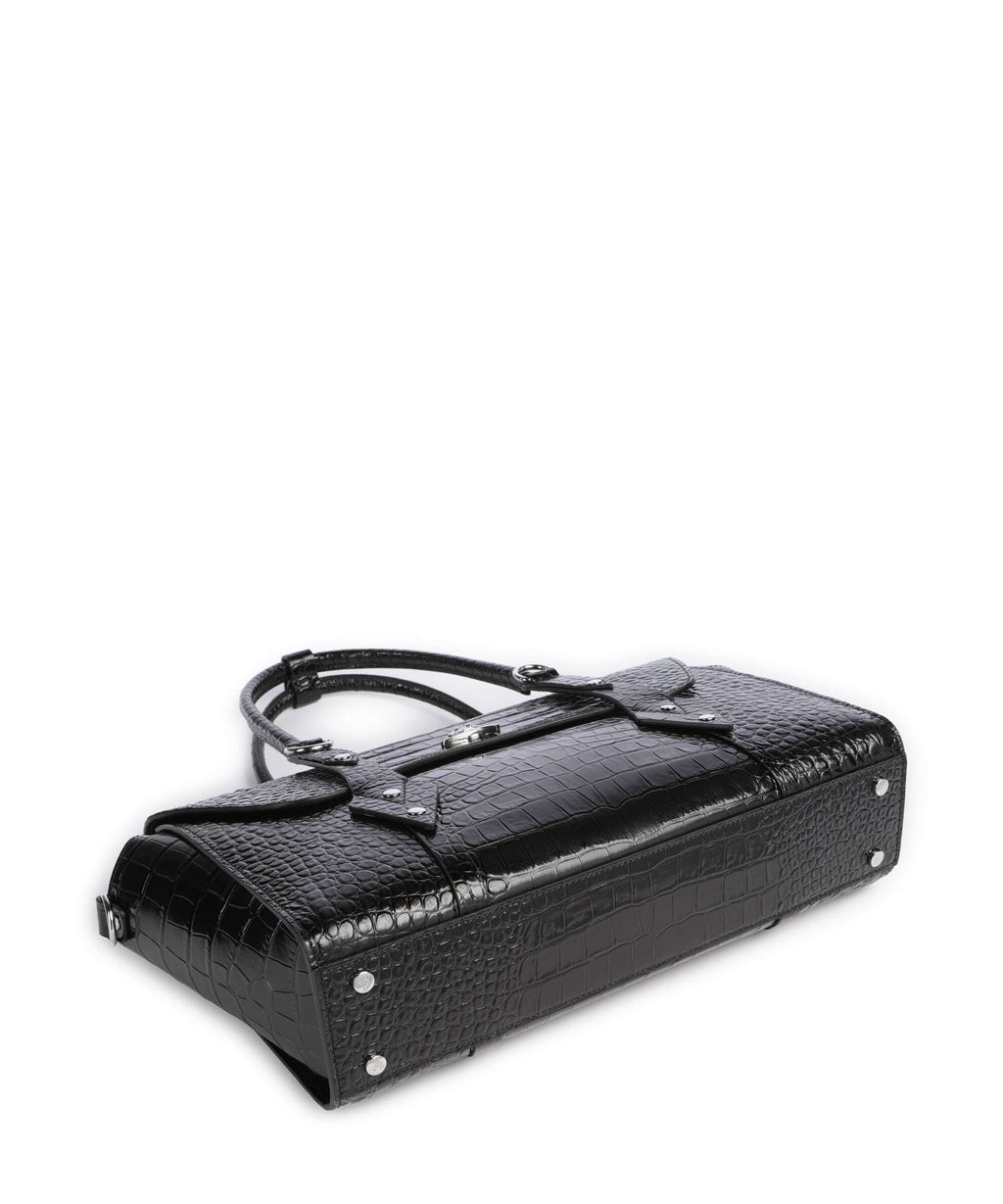 Vivienne Westwood Bettina Embossed Croc Medium Tote bag black