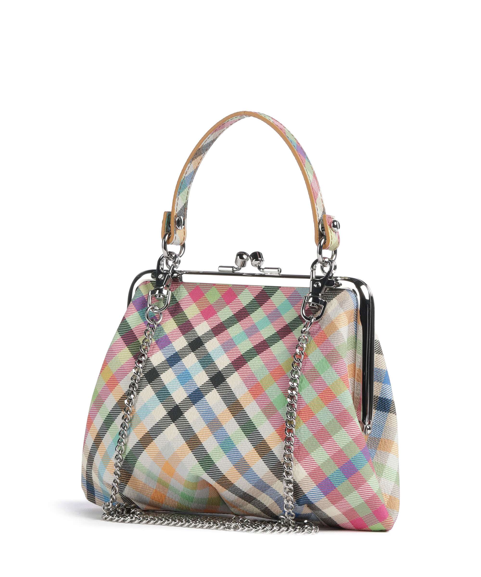 Vivienne Westwood Granny Frame Buccia D'Arancia Handbag heather plaid