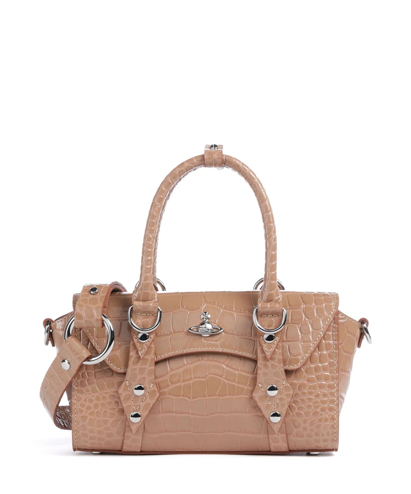 Vivienne Westwood Bettina Embossed Croc Mini Handbag dusty pink