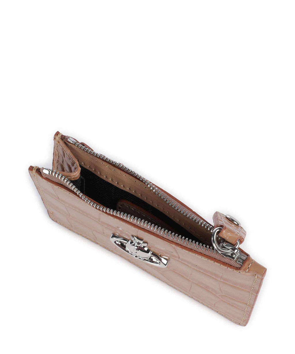 Vivienne Westwood Embossed Croc Slim Credit card holder dusty pink