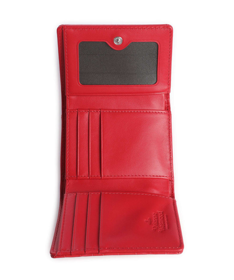 Vivienne Westwood Frame Embossed Croc Small Wallet coral