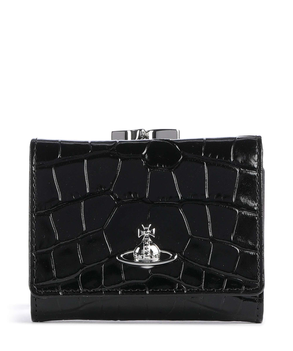Vivienne Westwood Frame Embossed Croc Small Wallet black