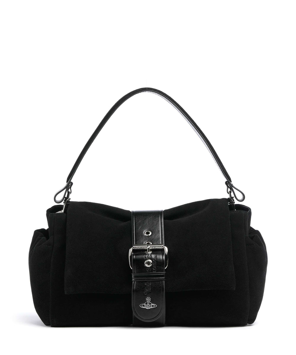 Vivienne Westwood Hazel Suede Treasure XL Shoulder bag black