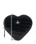 Vivienne Westwood Heart Embossed Croc Crossbody bag black