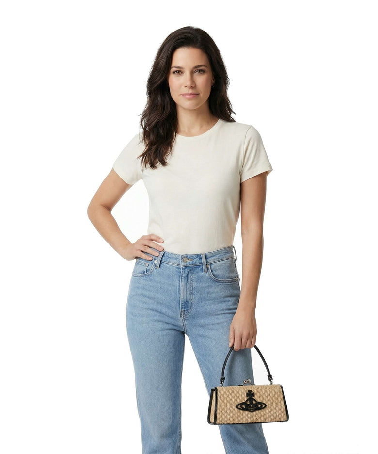 Vivienne Westwood Doll Frame XL Handbag natural