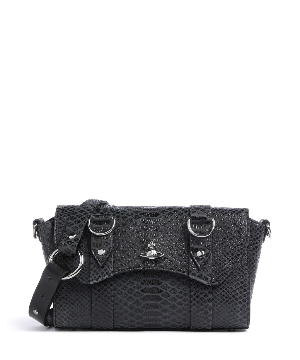 Vivienne Westwood Kimmy Snake Effect Crossbody bag dark grey