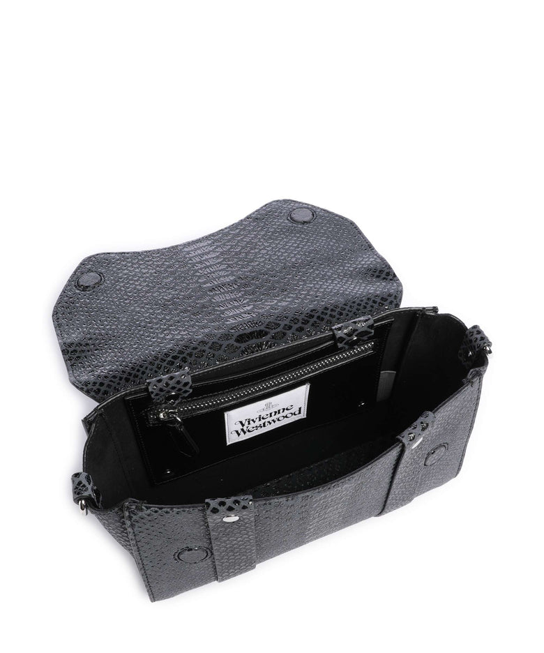Vivienne Westwood Kimmy Snake Effect Crossbody bag dark grey
