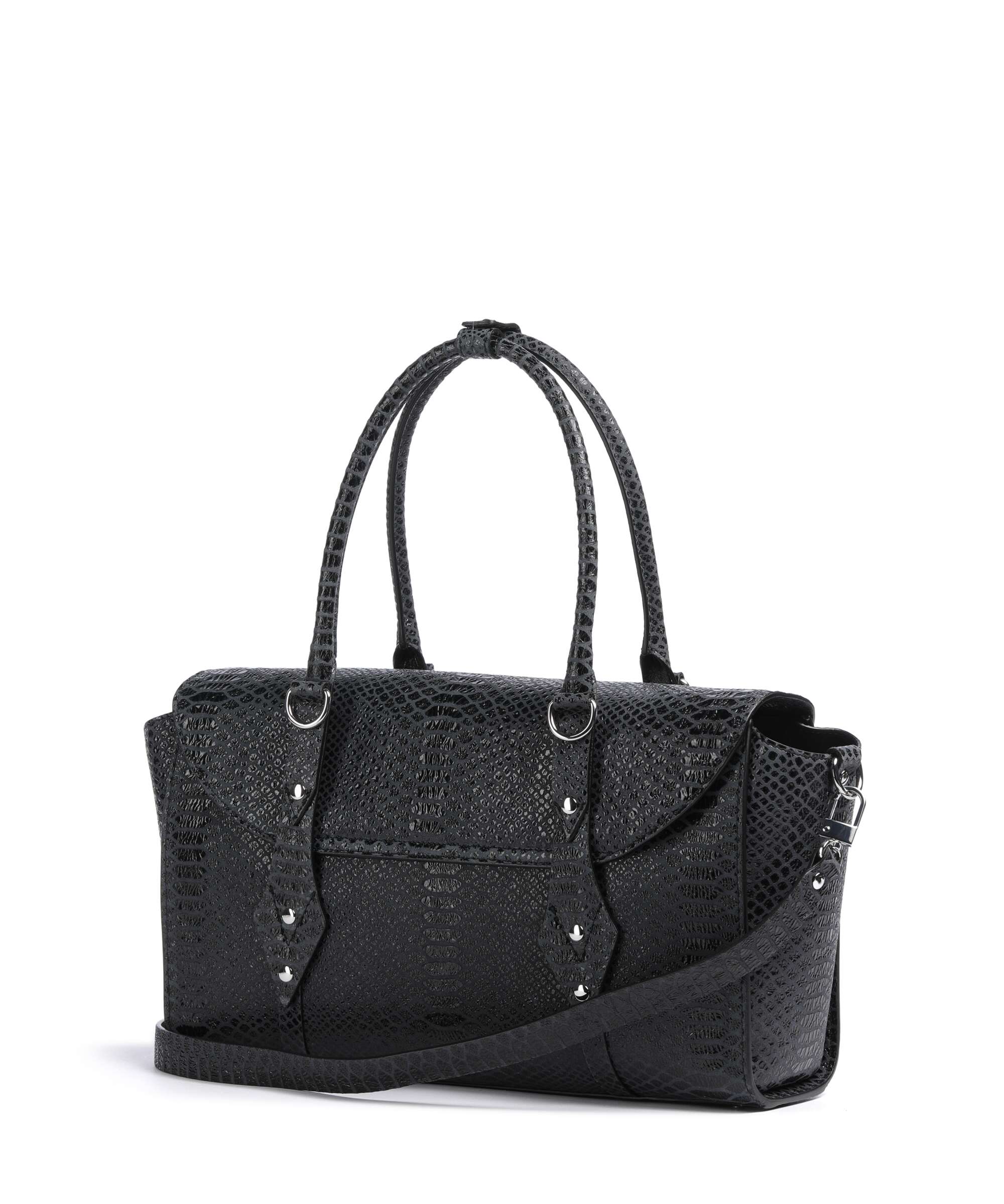 Vivienne Westwood Bettina Snake Effect Medium Handbag dark grey