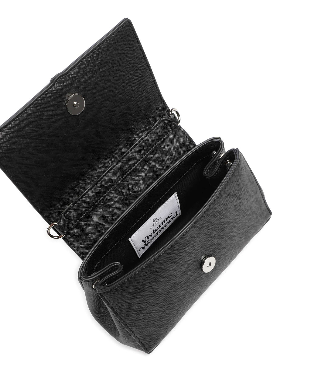 Vivienne Westwood Hazel Saffiano Plain Small Shoulder bag black
