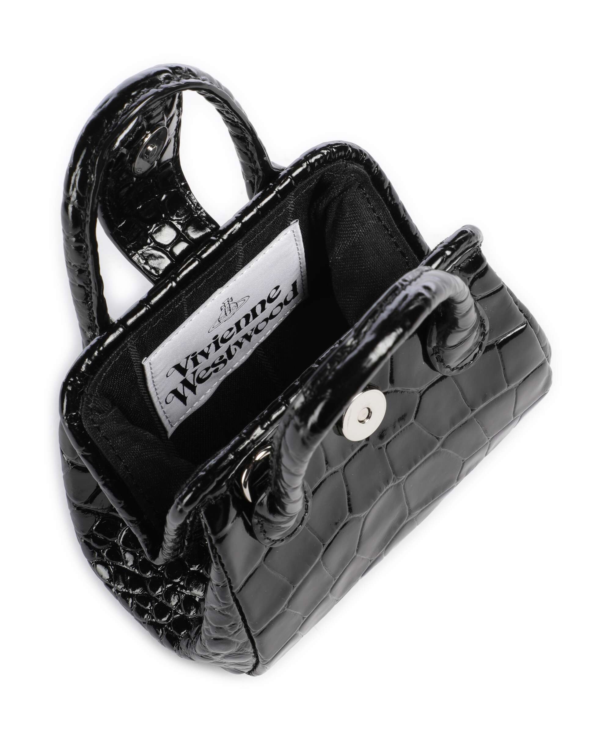 Vivienne Westwood Pamela Embossed Croc Mini Crossbody bag black