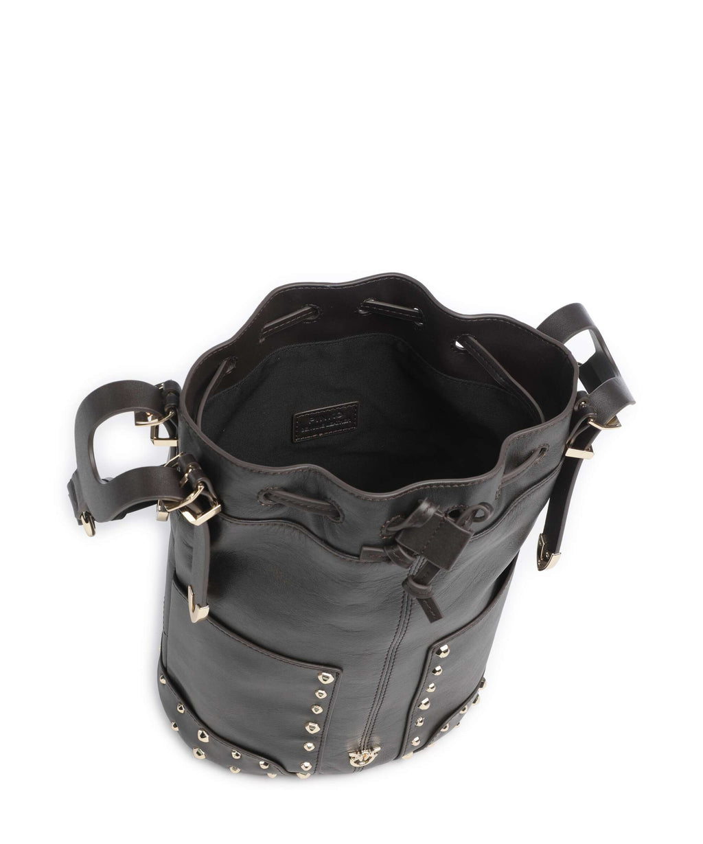 Pinko Mini Bucket bag dark brown/gold