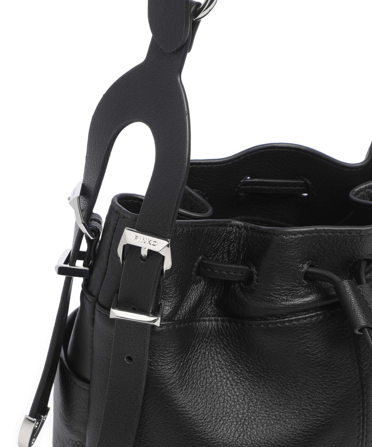 Pinko Mini Bucket bag nero/limousine/shiny nickel