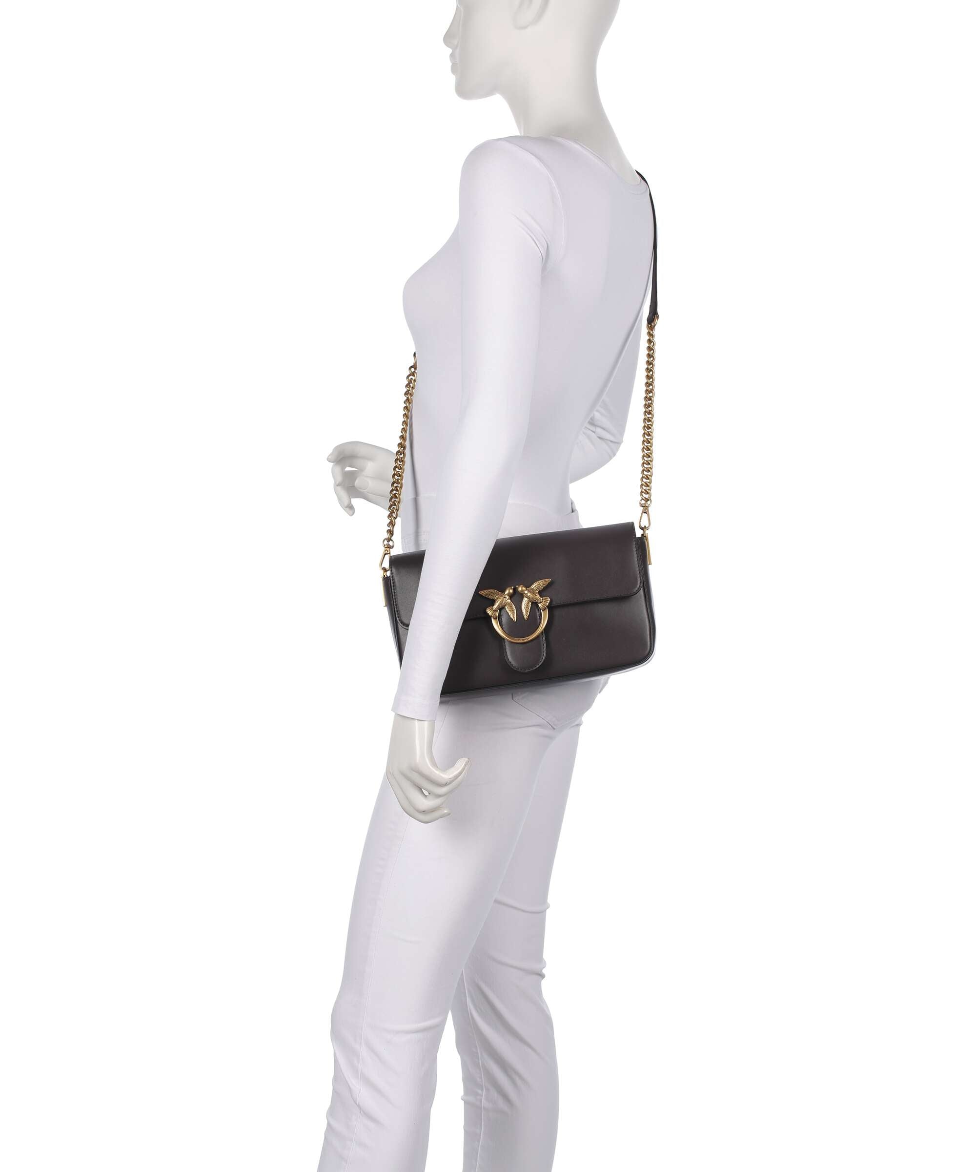 Pinko Love One Classic Slouchy Crossbody bag marrone marasca/antique gold