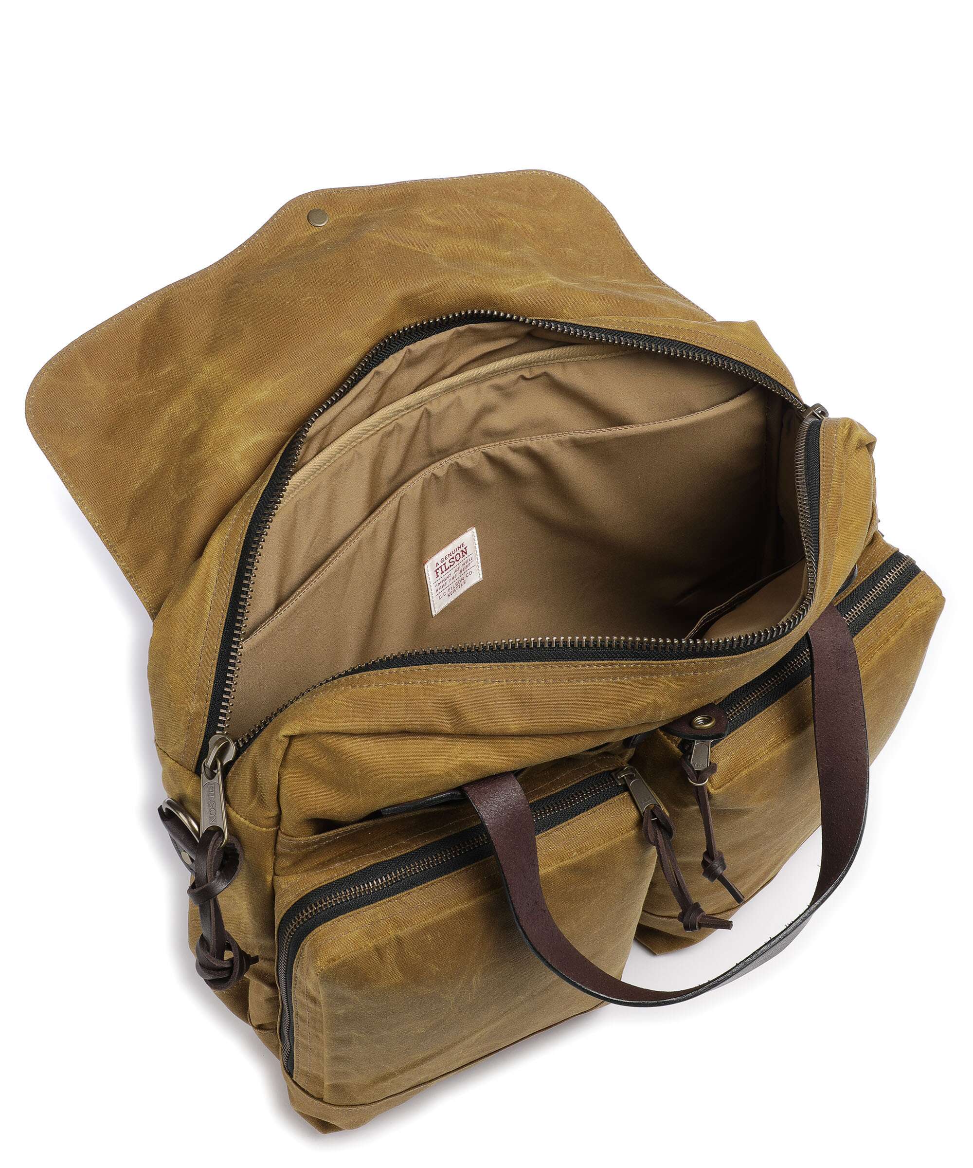 Filson Tin Cloth 24 Hour Briefcase dark tan