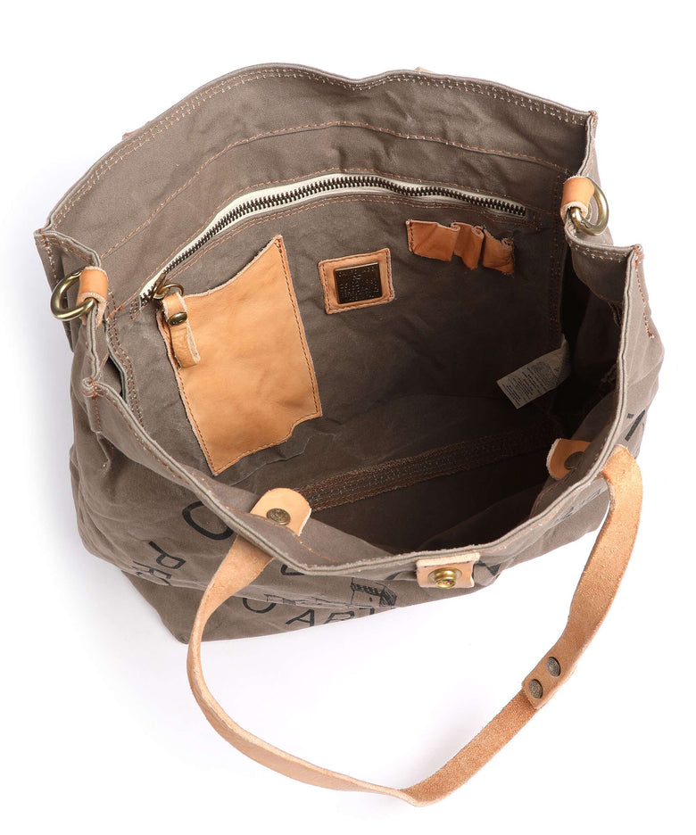 Campomaggi Tote bag verde militare/naturale/nera