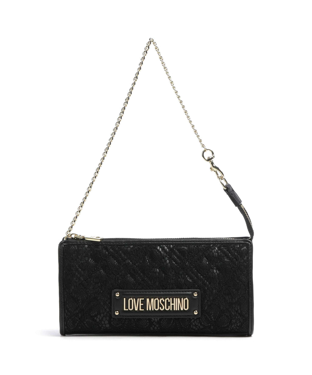 Love Moschino Quilted Lace Shoulder bag nero