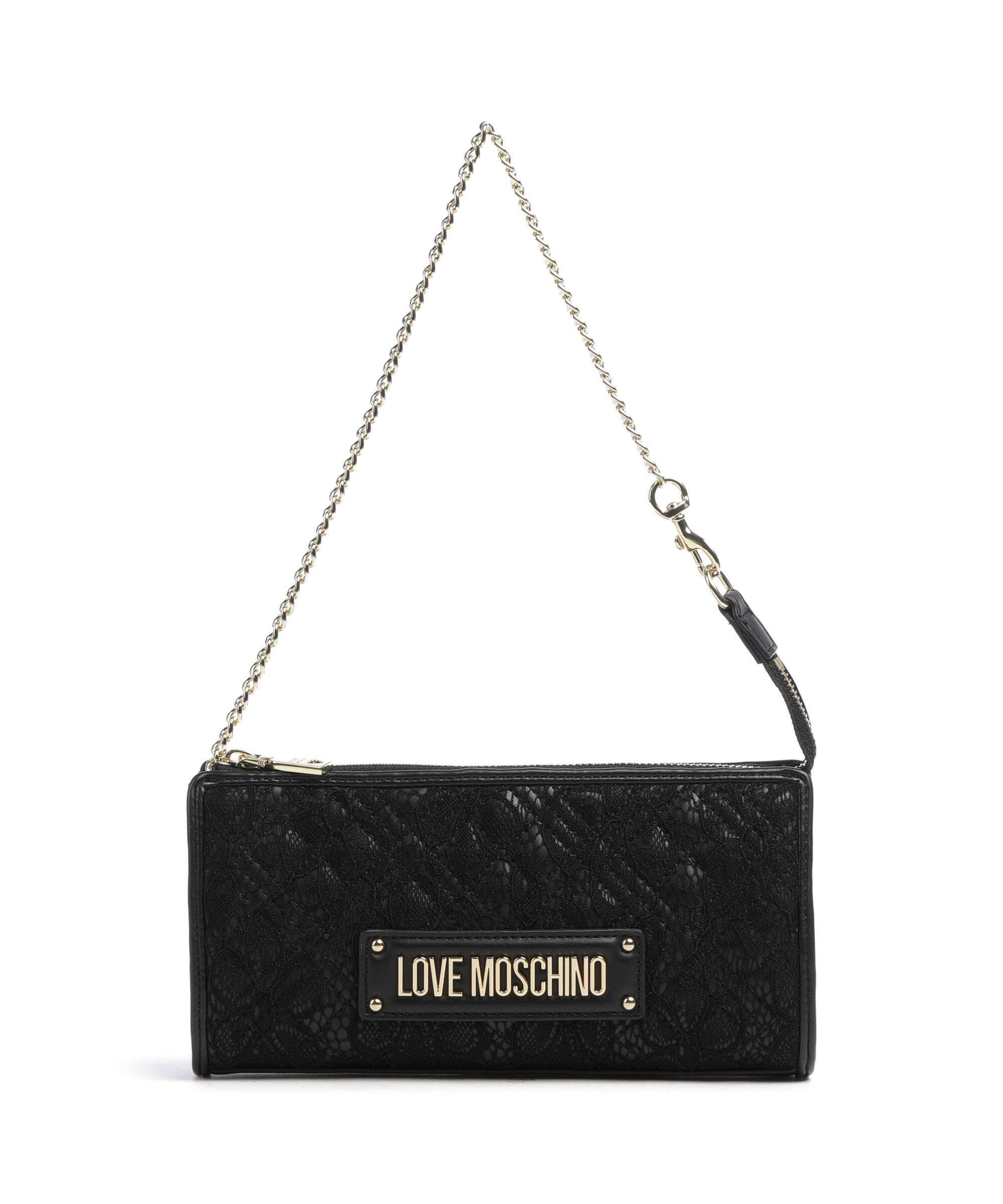 Love Moschino Quilted Lace Shoulder bag nero