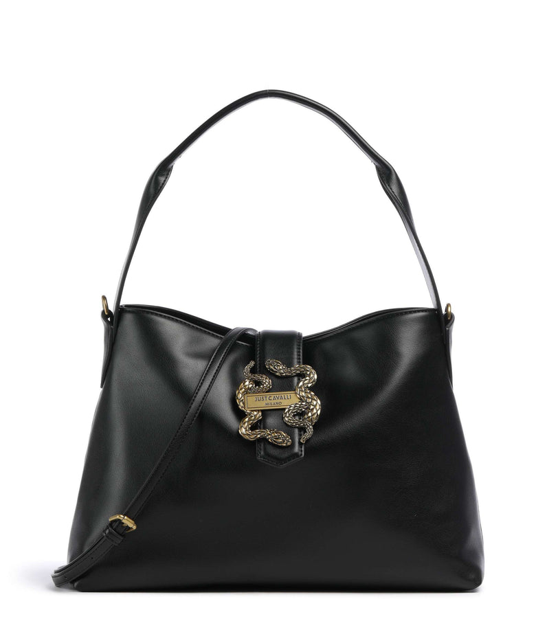 Just Cavalli Iconic Snakes Hobo bag black