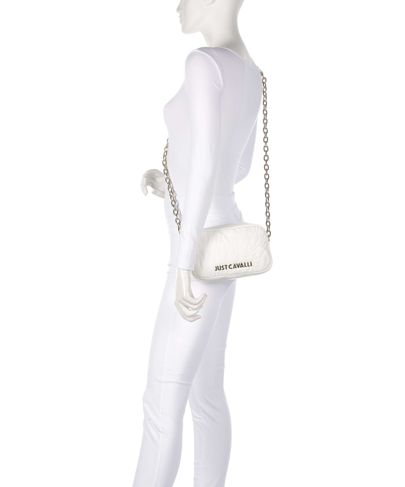 Just Cavalli Quilted Zebra Crossbody bag white
