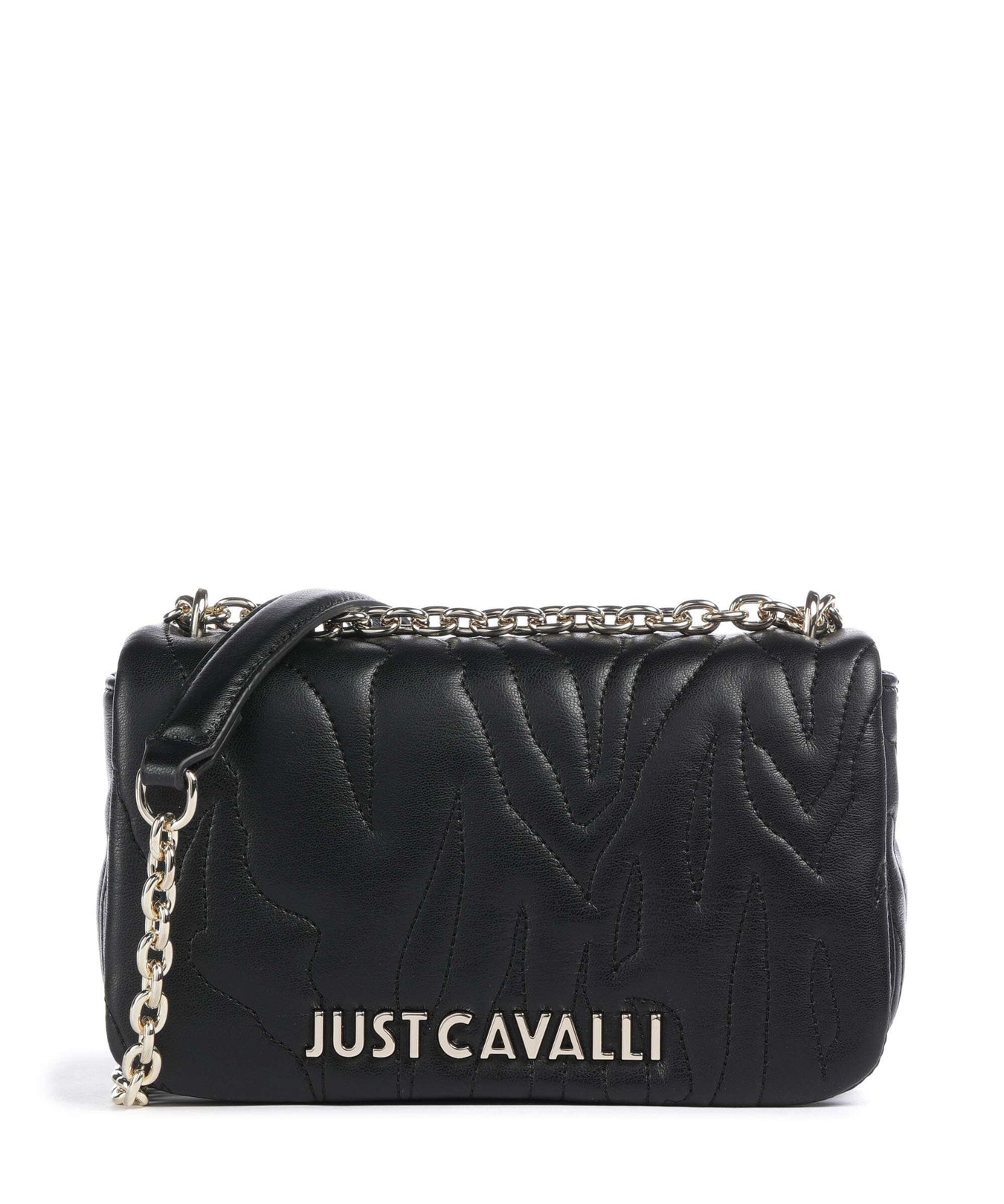 Just Cavalli Quilted Zebra Shoulder bag black