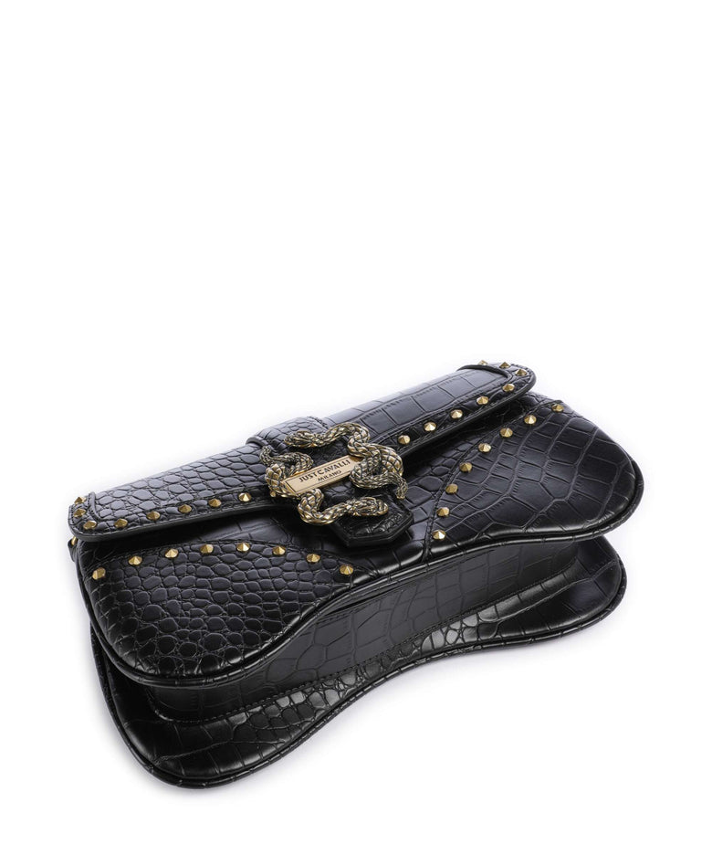 Just Cavalli Iconic Snakes Shoulder bag black