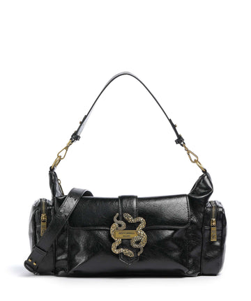 Just Cavalli Iconic Snakes Pockets Borsa a spalla black