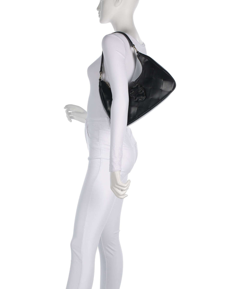 Just Cavalli Iconic Snakes Braided Shoulder bag black