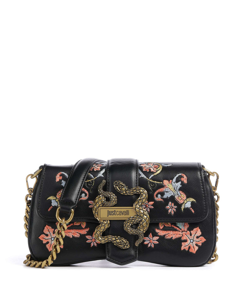 Just Cavalli Iconic Snakes Crossbody bag black