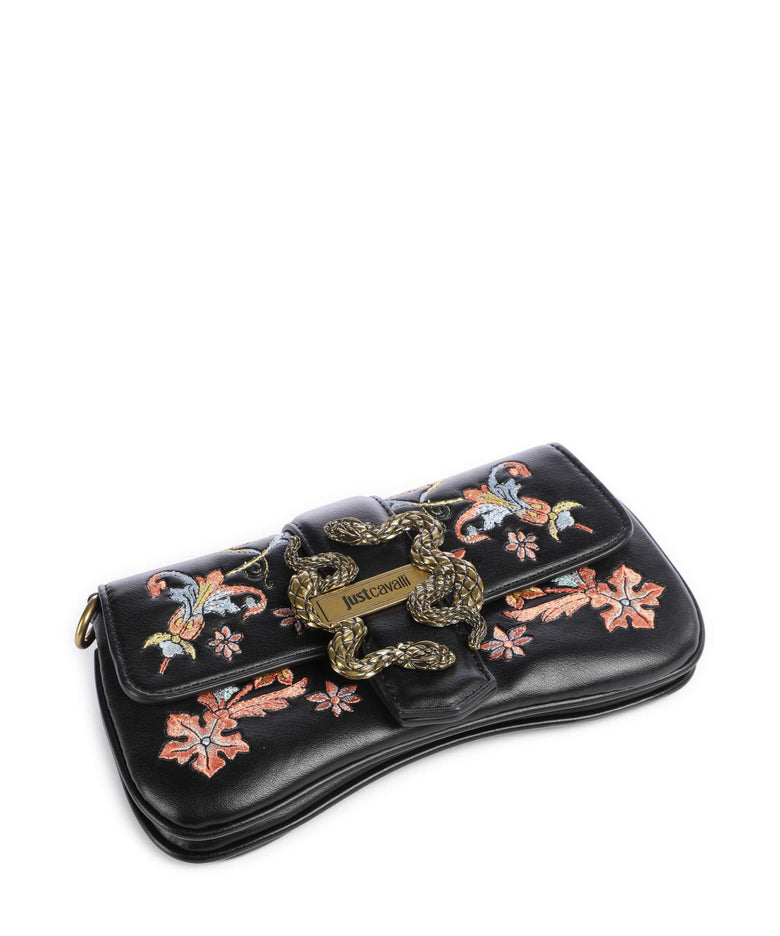 Just Cavalli Iconic Snakes Crossbody bag black
