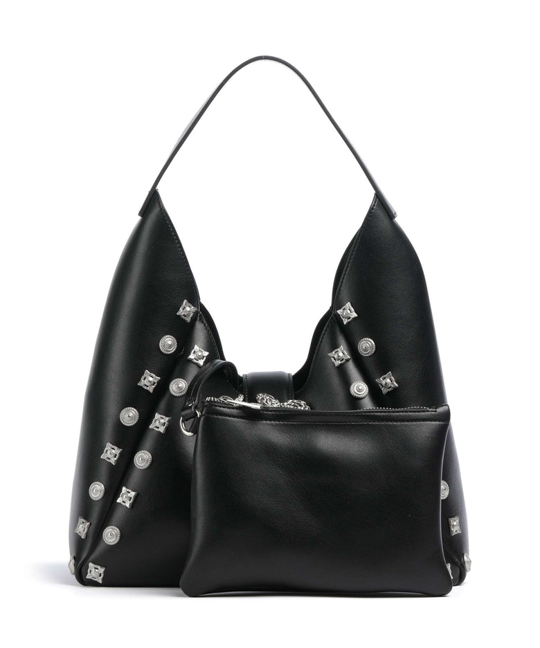 Just Cavalli Iconic Snakes Hobo bag black