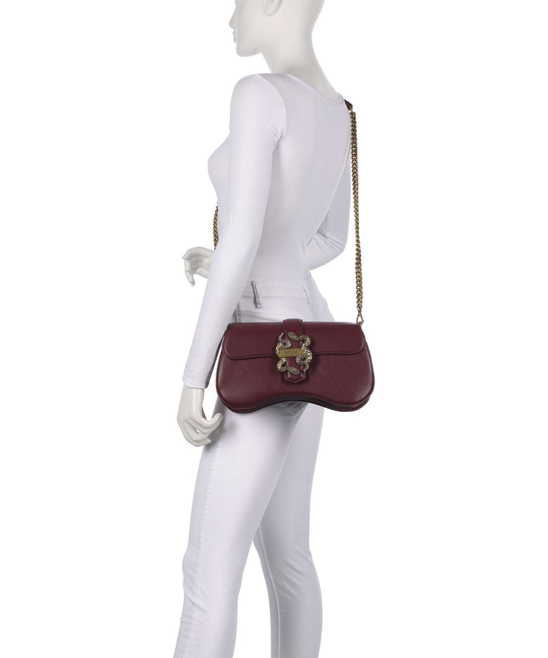 Just Cavalli Iconic Snakes Shoulder bag cordovan