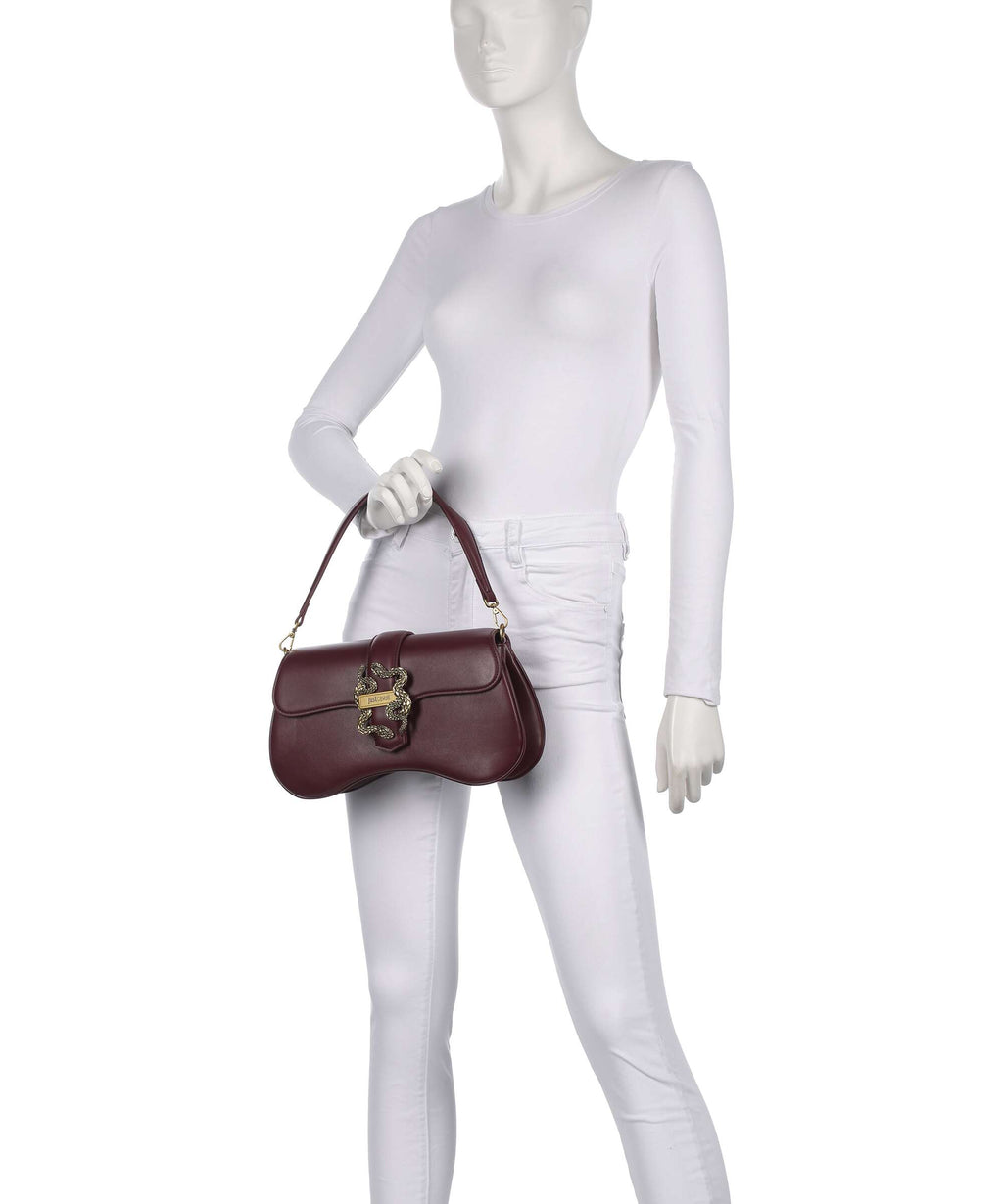 Just Cavalli Iconic Snakes Shoulder bag cordovan