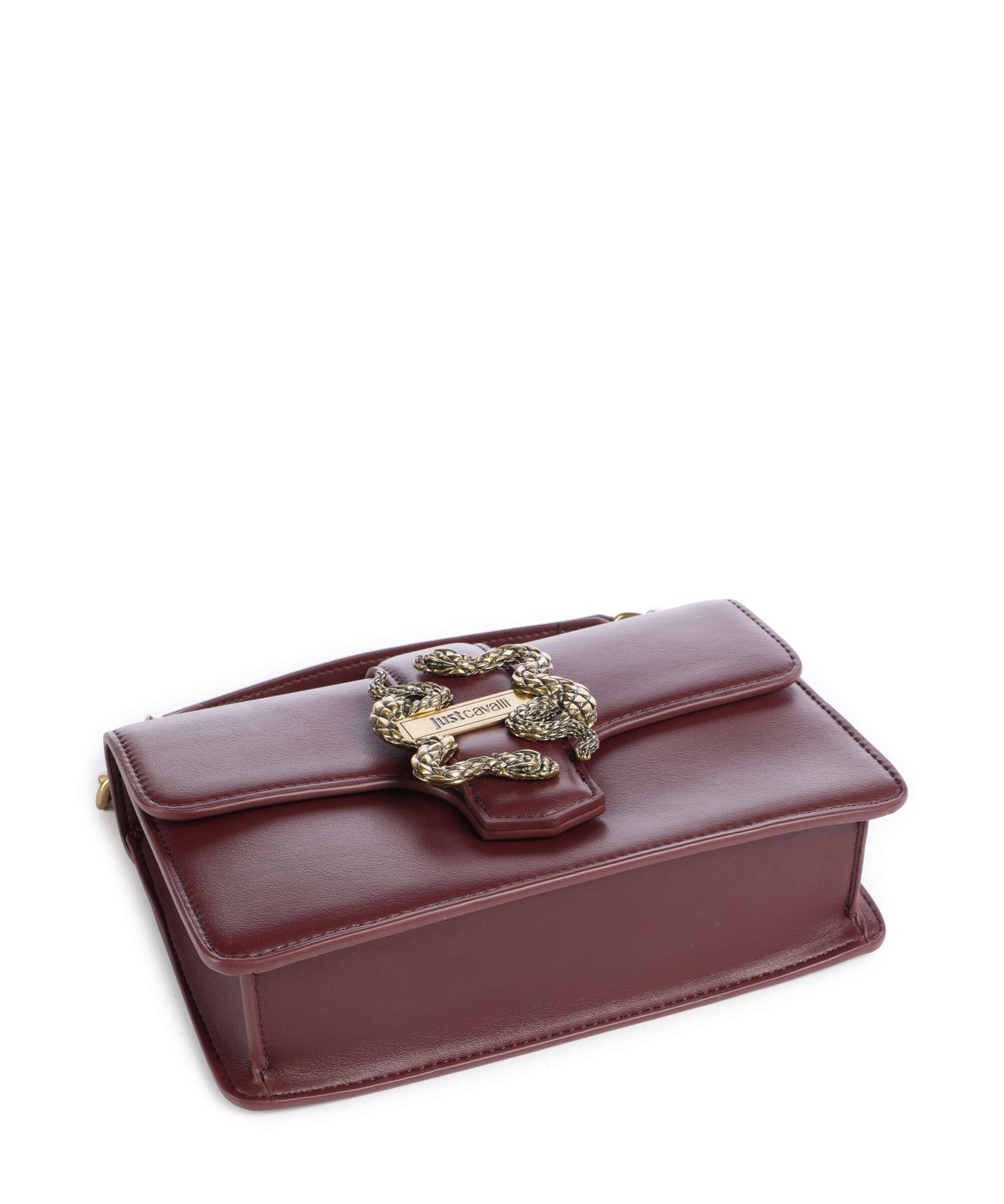Just Cavalli Iconic Snakes Shoulder bag cordovan