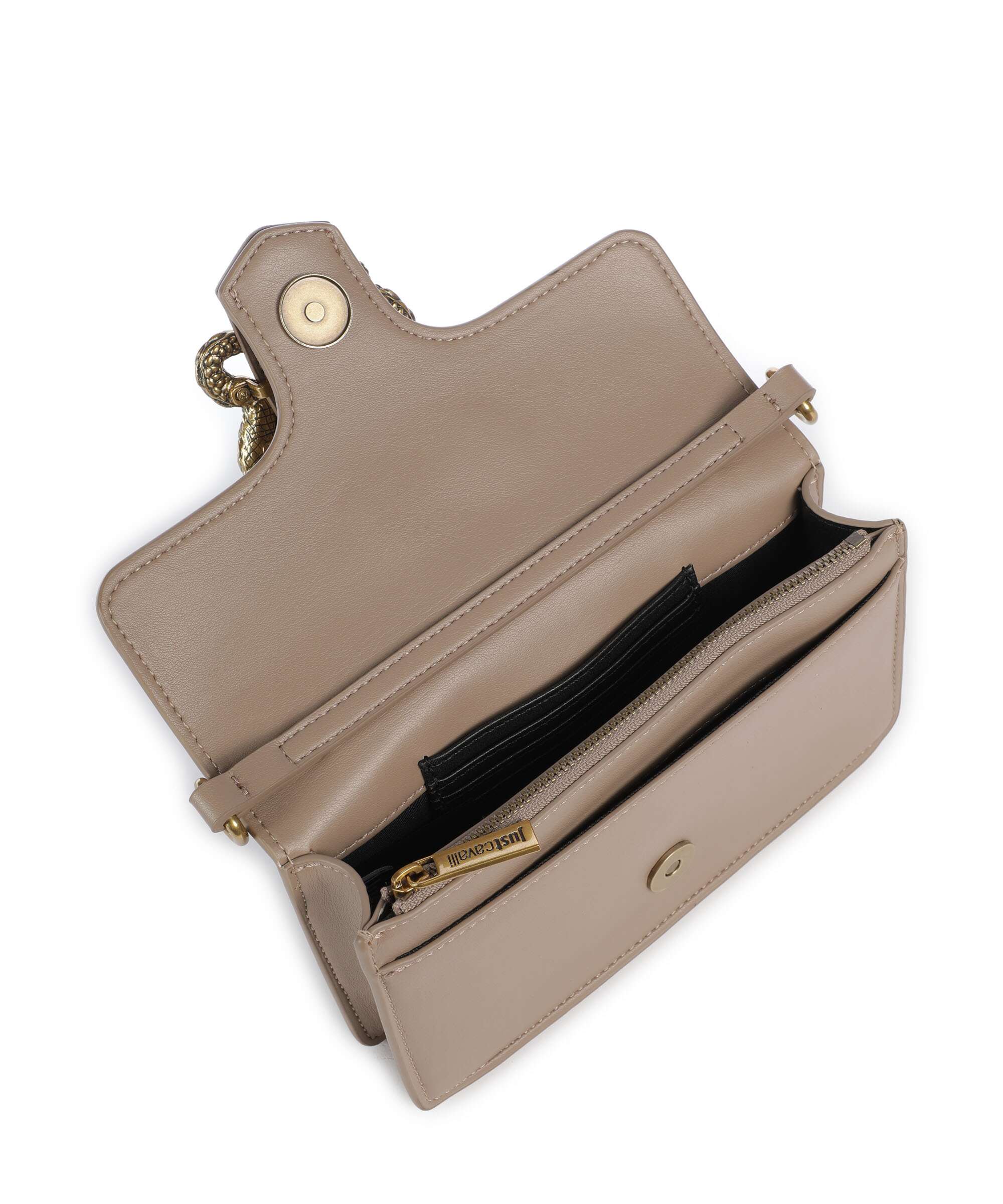 Just Cavalli Iconic Snakes Crossbody bag tan