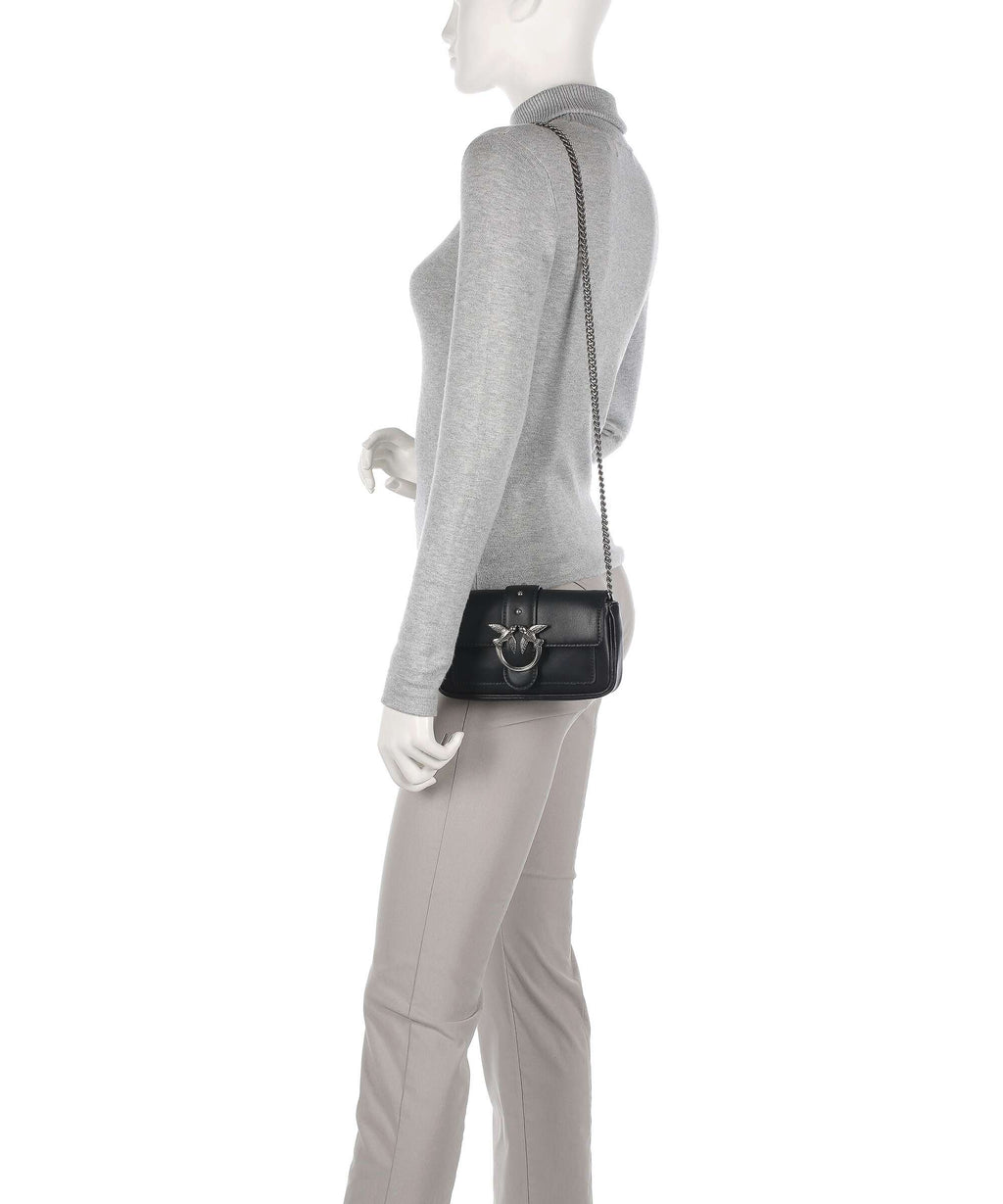 Pinko Love One Pocket Crossbody bag nero/old silver